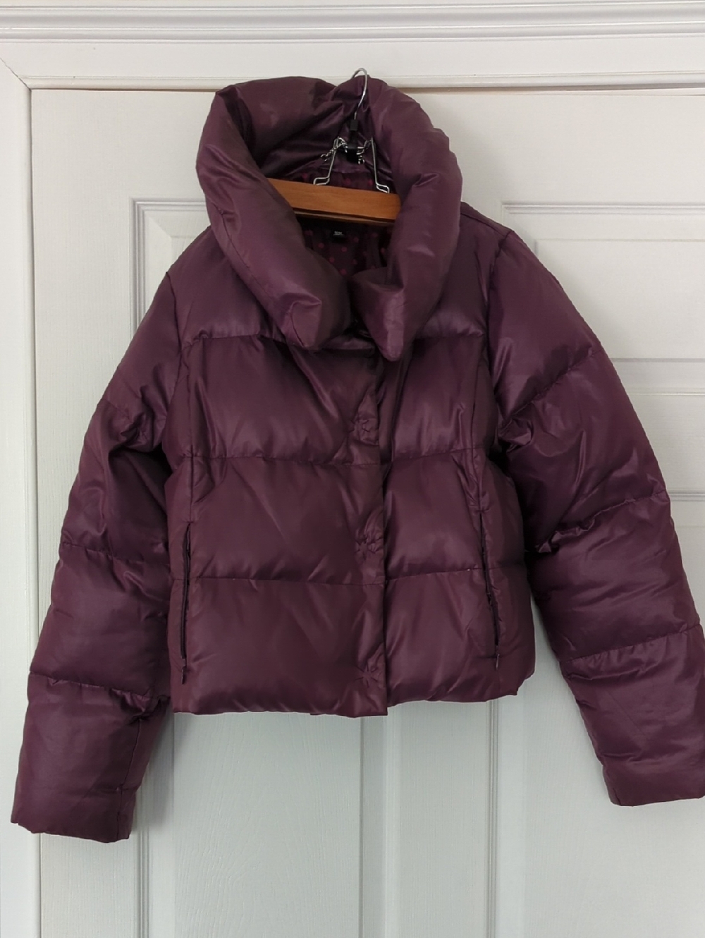 Banana Republic Plum Down Cropped Quilted Puffer Jacket Women's Medium